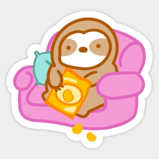 Cute Sloth Couch Potato Sticker